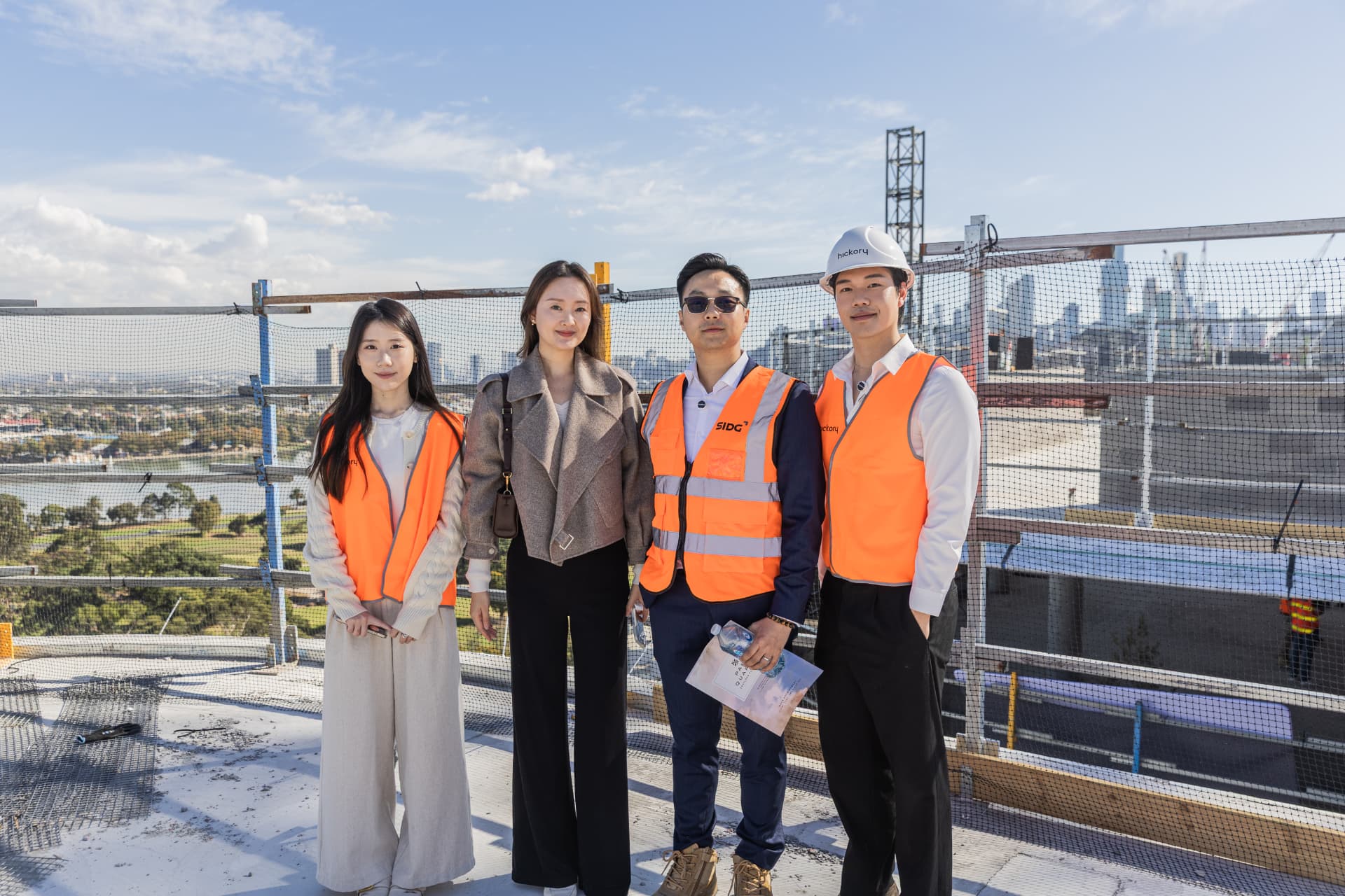 Group portrait at the Park Quarter topping out ceremony